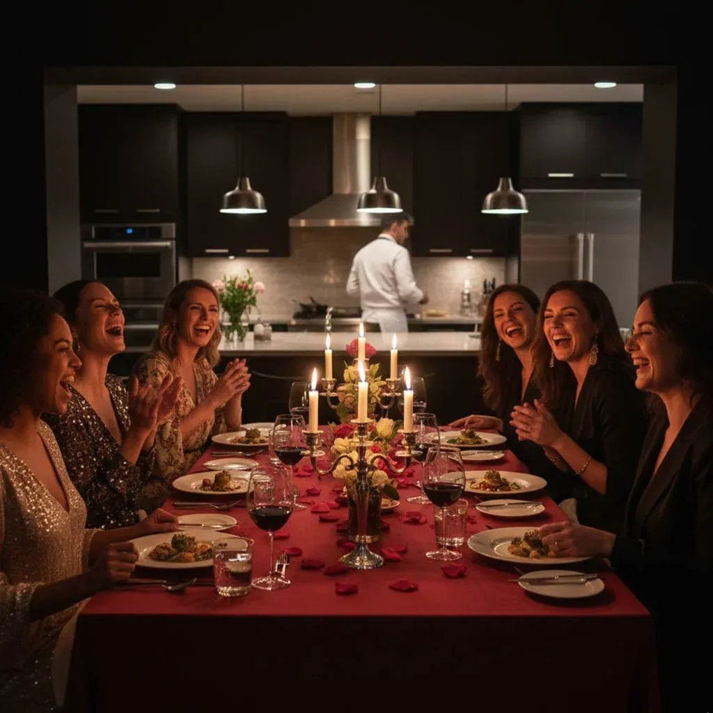 Galentine's Day dinner prepared by a private chef in Las Vegas