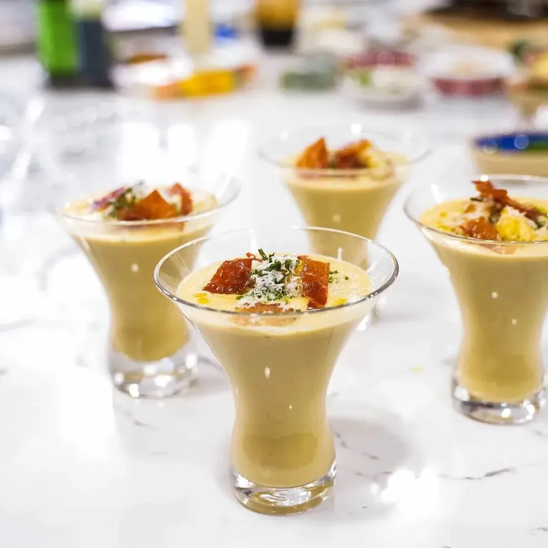 Four-course fine dining plate served at a private chef dinner in Las Vegas