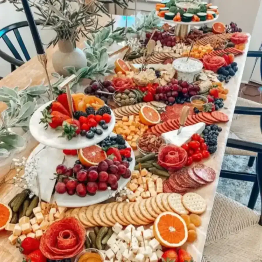 Grazing table styled by a private chef for a Las Vegas gathering