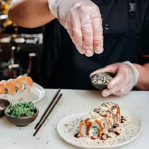 Social sushi bar rolled to order by a private sushi chef in Las Vegas