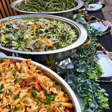 Elevated three-course buffet set up by a Las Vegas private chef
